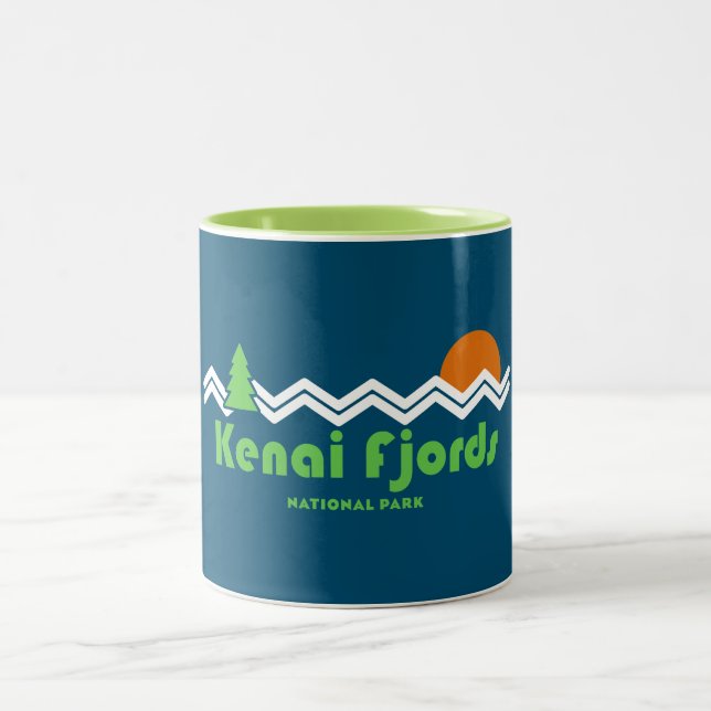Caneca De Café Em Dois Tons Retro do Parque Nacional do Kenai Fjords (Centro)
