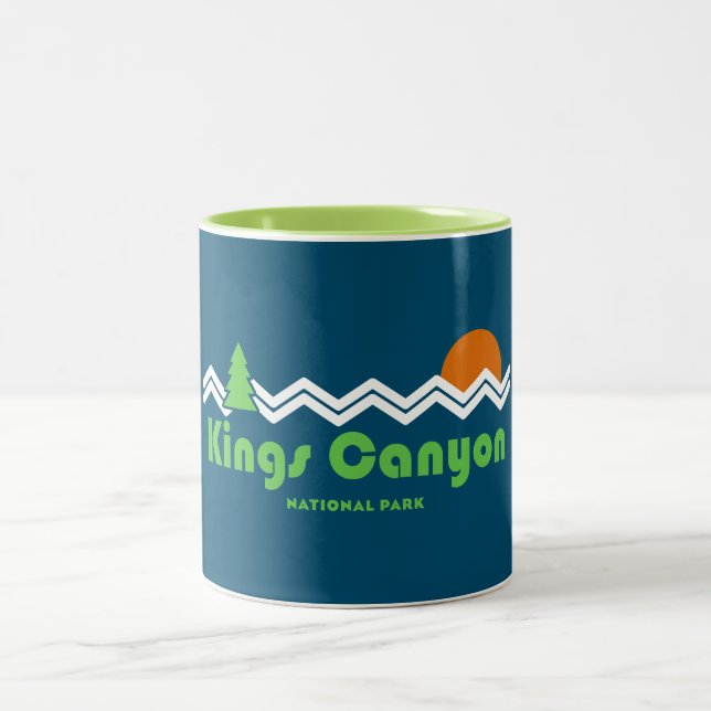 Caneca De Café Em Dois Tons Retro do Parque Nacional do Kings Canyon (Centro)