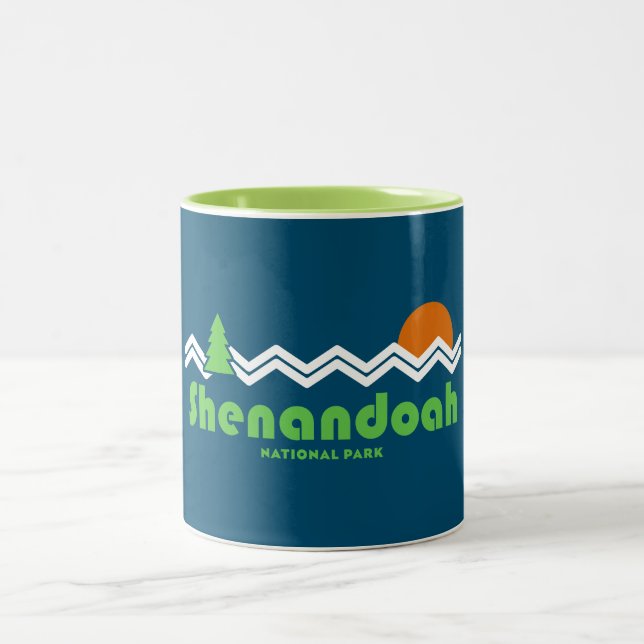 Caneca De Café Em Dois Tons Retro do Parque Nacional Shenandoah (Centro)