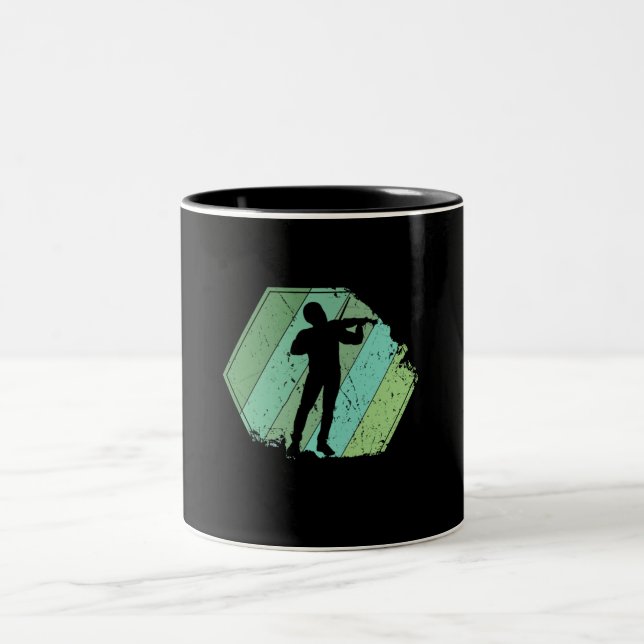 Caneca De Café Em Dois Tons Retro do Violin Player (Centro)