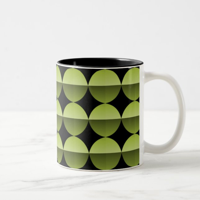 Caneca De Café Em Dois Tons Retro Flair Mug, Verde-Oliva (Direita)