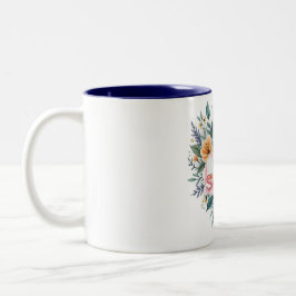 Caneca De Café Em Dois Tons Retro floral MMA