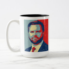 Caneca De Café Em Dois Tons Retro J.D. Vance Presidente 2028 Vance 2028