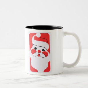 Caneca De Café Em Dois Tons Retro Jolly Santa Claus