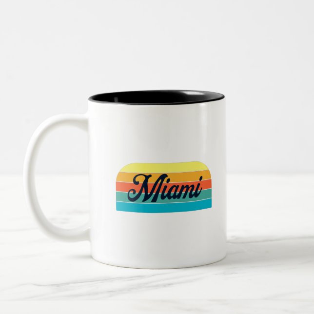 Caneca De Café Em Dois Tons Retro Miami (Esquerda)