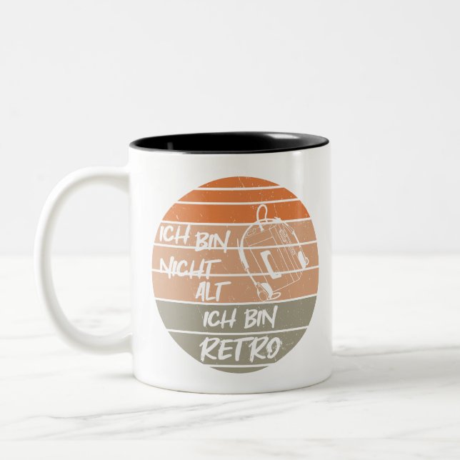 Caneca De Café Em Dois Tons retro nicht alt, kassenttenplayer (Esquerda)