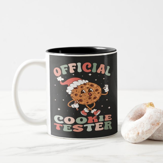Caneca De Café Em Dois Tons Retro Oficial de Testor de Cookies (Com Donut)