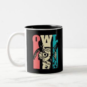 Caneca De Café Em Dois Tons Retro Owl