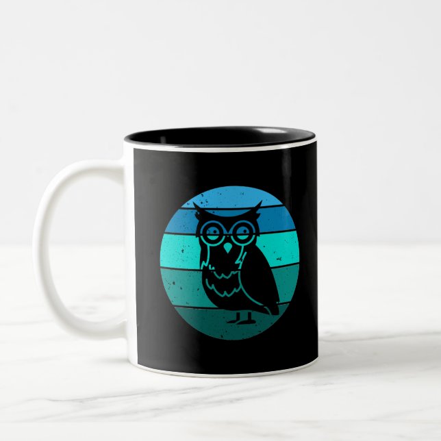 Caneca De Café Em Dois Tons Retro Owl (Esquerda)