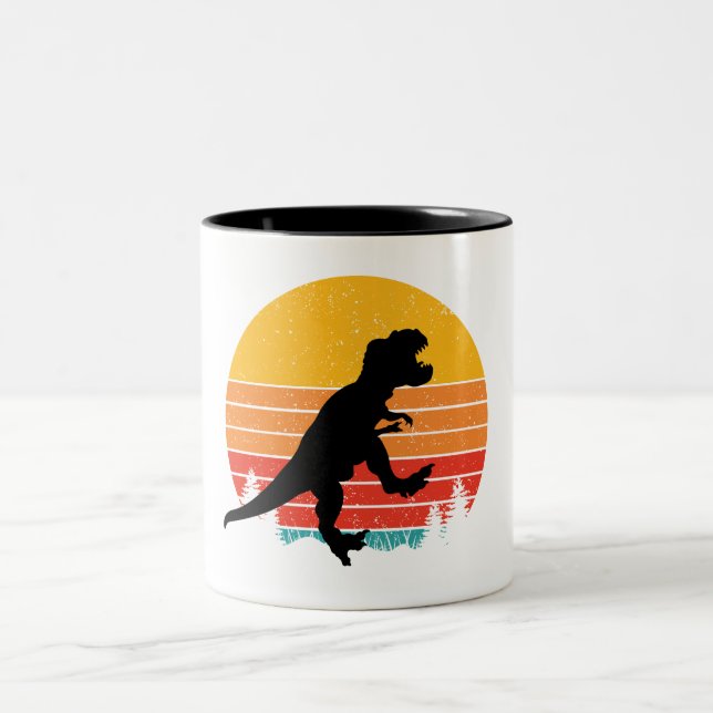 Caneca De Café Em Dois Tons Retro Rex Roars (Centro)