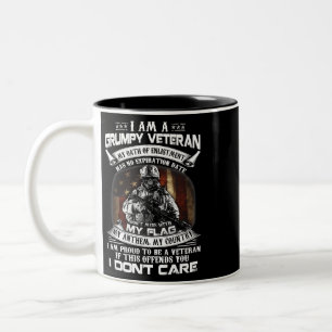 Caneca De Café Em Dois Tons Retro US Flag Veteran Day Não Mess With My Flag P