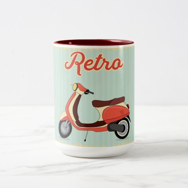 Caneca De Café Em Dois Tons Retro Vespa (Centro)