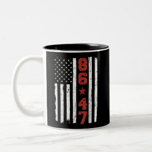 Caneca De Café Em Dois Tons Retro Vintage EUA Flag 86 47 Anti Trump