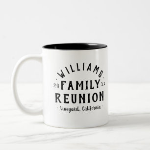 Caneca De Café Em Dois Tons Reunião de Família Personalizada Moderna