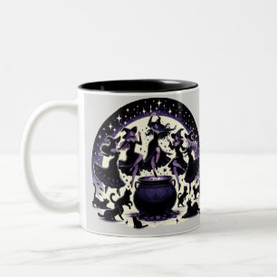 Caneca De Café Em Dois Tons Reunindo Florestas Encantadas