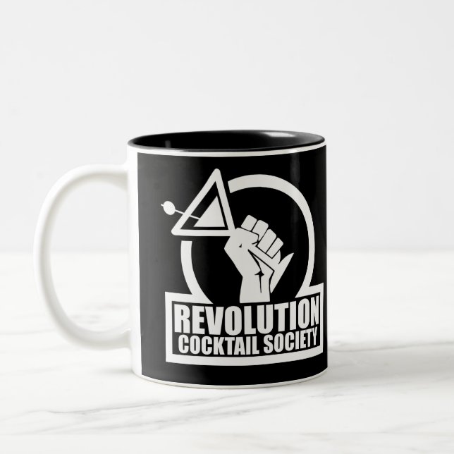 Caneca De Café Em Dois Tons RevCSLogo - Mug branco de café de dois tons (Esquerda)