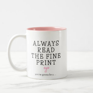 Caneca De Café Em Dois Tons Revelação de Gravidez Sempre Leia as Entrelinhas