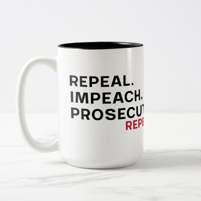 Caneca De Café Em Dois Tons Revogar. Impedir. Processar.repetir (Esquerda)