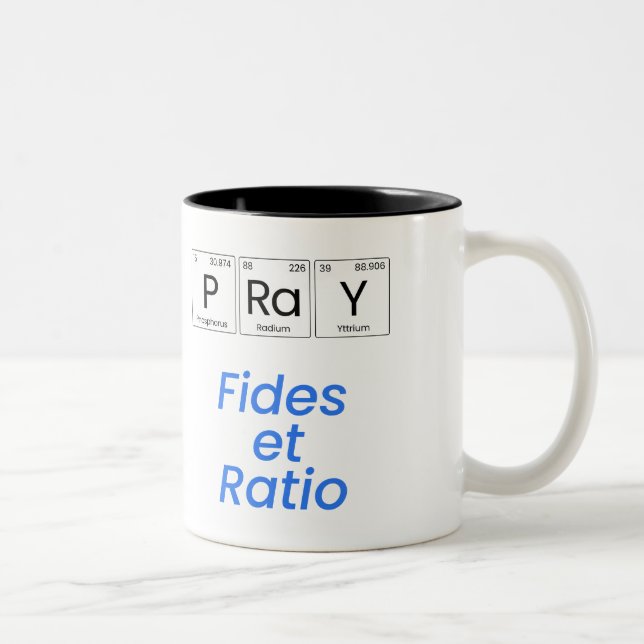 Caneca De Café Em Dois Tons Reze: Fides et Ratio (Direita)