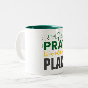 Caneca De Café Em Dois Tons Reze Pela Compaixão