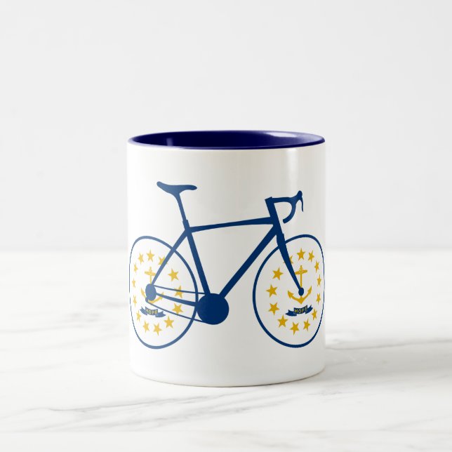Caneca De Café Em Dois Tons Rhode Island Flag Cycling (Centro)