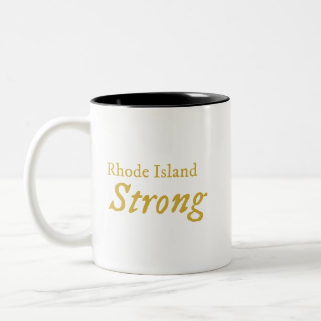 Caneca De Café Em Dois Tons Rhode Island Strong Coffee Mug (Esquerda)