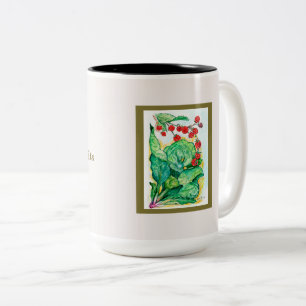 Caneca De Café Em Dois Tons Rhubarb e framboesas