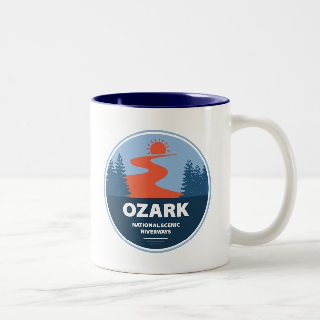 Caneca De Café Em Dois Tons Ribeirinhos Cênicos Ozark (Direita)