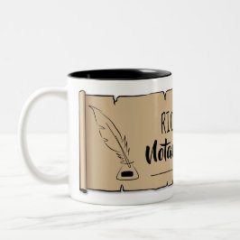 Caneca De Café Em Dois Tons Richmond Notary Scroll Feather Quill