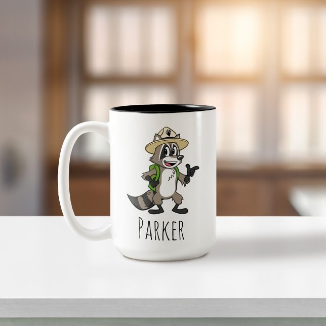 Caneca De Café Em Dois Tons Rick Ranger | Ponteiro de Rick de perigo (Mug on counter)