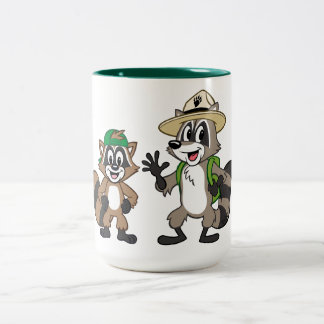 Caneca De Café Em Dois Tons Rick & Ricky da guarda florestal do rick | da