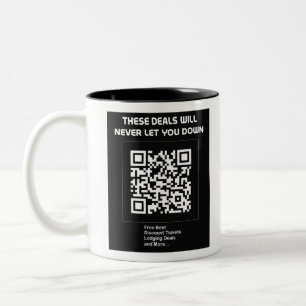 Caneca De Café Em Dois Tons Rickroll QR code