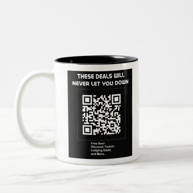 Caneca De Café Em Dois Tons Rickroll QR code (Esquerda)