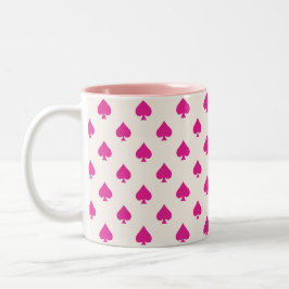 Caneca De Café Em Dois Tons Rico Rosa do Padrão de Ace das Espadas