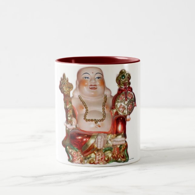 Caneca De Café Em Dois Tons Rindo Buda Mug (Centro)