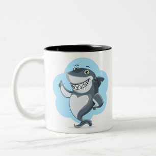 Caneca De Café Em Dois Tons Rindo de tubarão