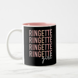 Caneca De Café Em Dois Tons Ringette Girl | Presentes para jogador de ponta