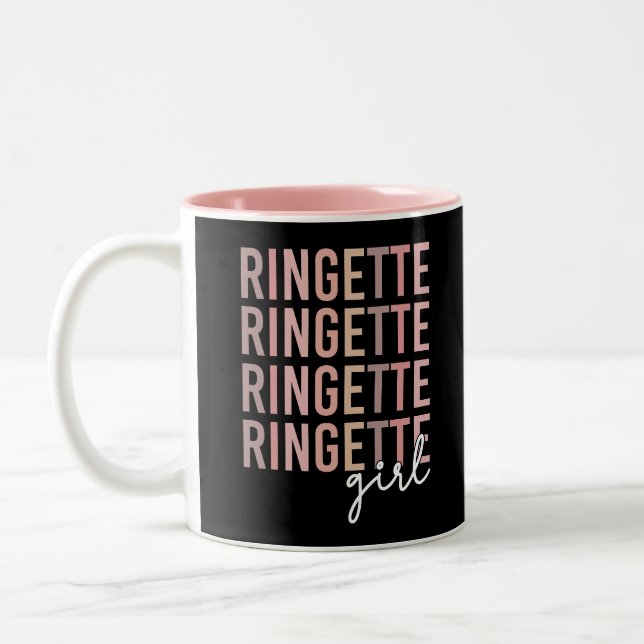 Caneca De Café Em Dois Tons Ringette Girl | Presentes para jogador de ponta (Esquerda)