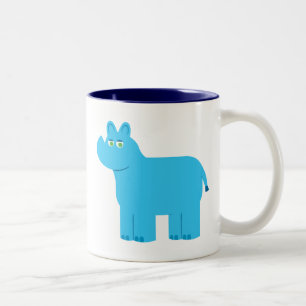 Caneca De Café Em Dois Tons Rinoceronte Azul Cugado