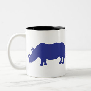 Caneca De Café Em Dois Tons Rinoceronte Silhouette