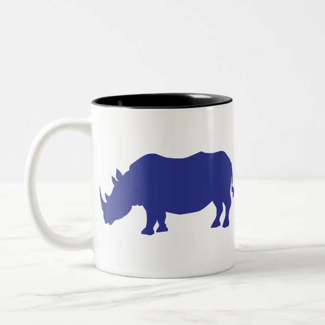 Caneca De Café Em Dois Tons Rinoceronte Silhouette (Esquerda)