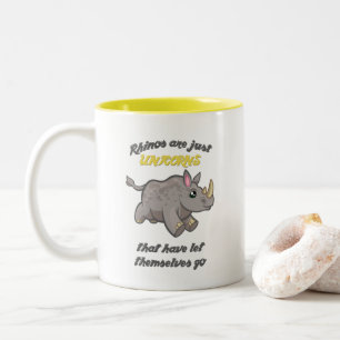 Caneca De Café Em Dois Tons Rinocerontes são Unicórnios