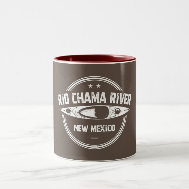 Caneca De Café Em Dois Tons Rio Chama Novo México Kayaking (Centro)