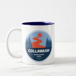 Caneca De Café Em Dois Tons Rio Collawash Cênico e Selvagem Oregon