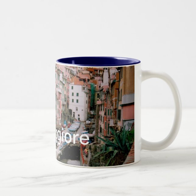 Caneca De Café Em Dois Tons Riomaggiore Panorâmica View Mug (Direita)
