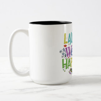 Caneca De Café Em Dois Tons Riqueza do riso Felicidade