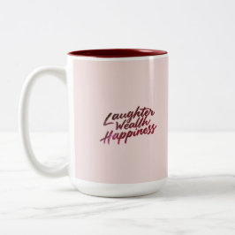 Caneca De Café Em Dois Tons Riqueza do riso Felicidade