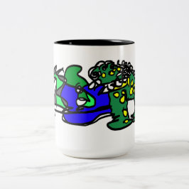Caneca De Café Em Dois Tons Ritmo de crocodilo