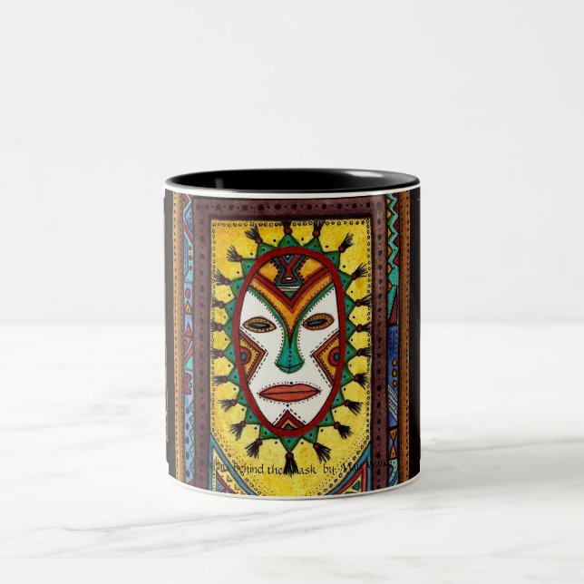 Caneca De Café Em Dois Tons Ritmos atrás da máscara (Centro)