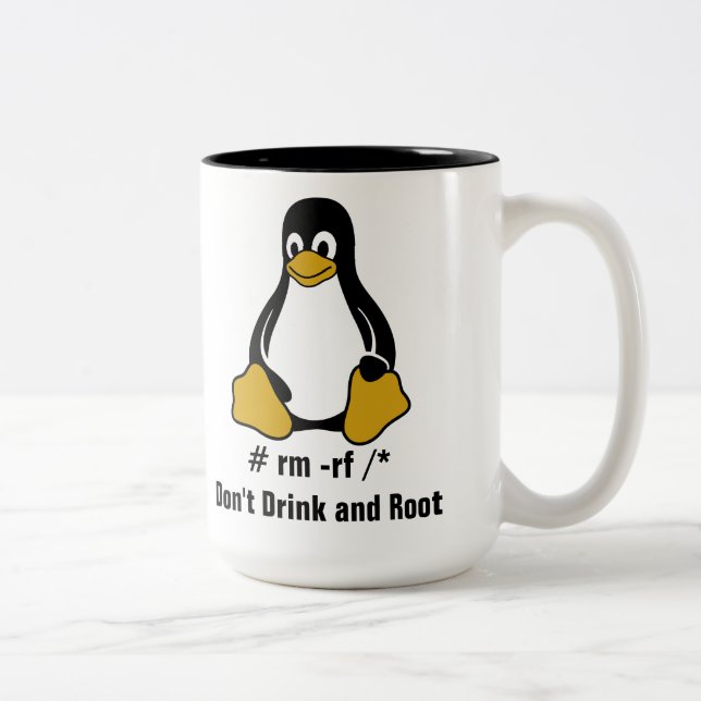 Caneca De Café Em Dois Tons # rm - rf/* (Direita)